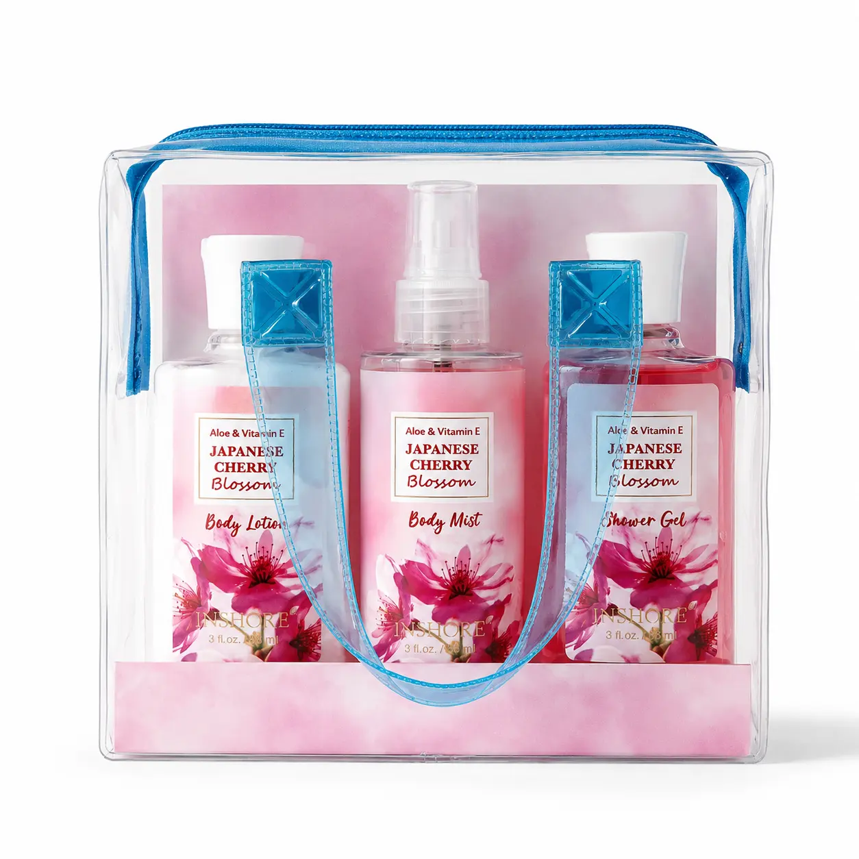 Body Care Gift Set for Women, Shower Gel, Body Lotion & Body Mist, Travel Size Self Care Set, 3 Scent Options