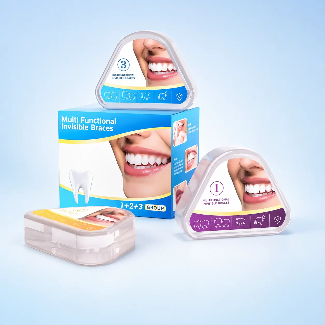 3-Stage Orthodontic Trainer Set for Kids & Adults, Day & Night Dental Mouthpiece