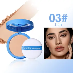 Matte Finish Setting Powder Compact for Oily Skin, Oil Absorbing Pressed Face Powder with Smooth Blurring Effect, Lightweight Waterproof Makeup Fixing Powder for Summer Daily Beauty Routine