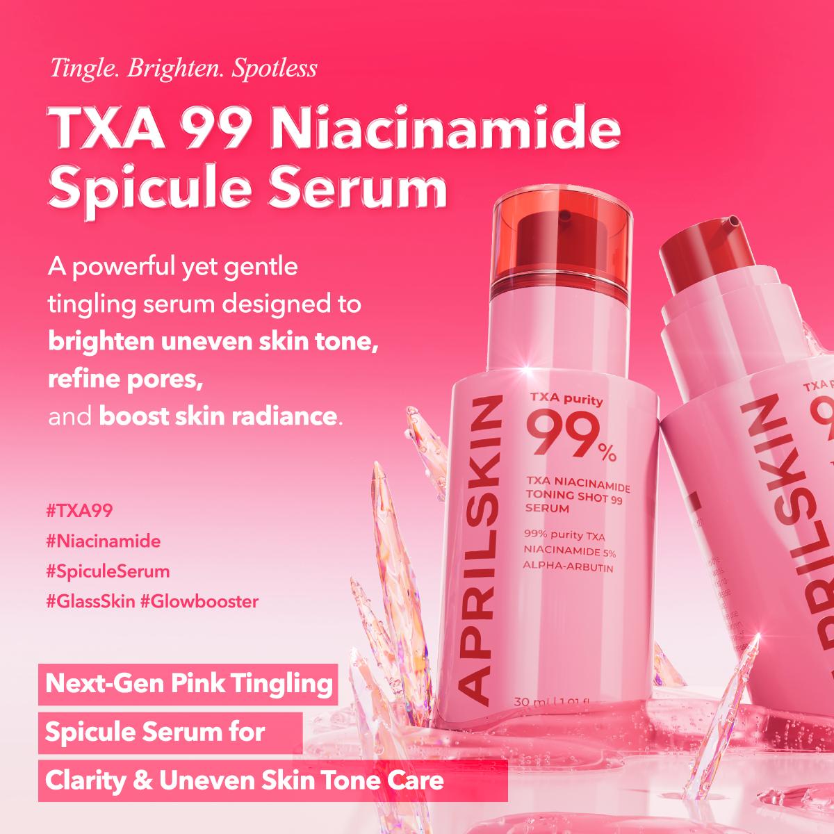 [APRILSKIN Official] TXA 99 Niacinamide Spicule Serum | Spicy Jelly Serum | Pink Tingling Serum | Uneven Skin Tone Correcting Serum | Korean Skincare Comfort