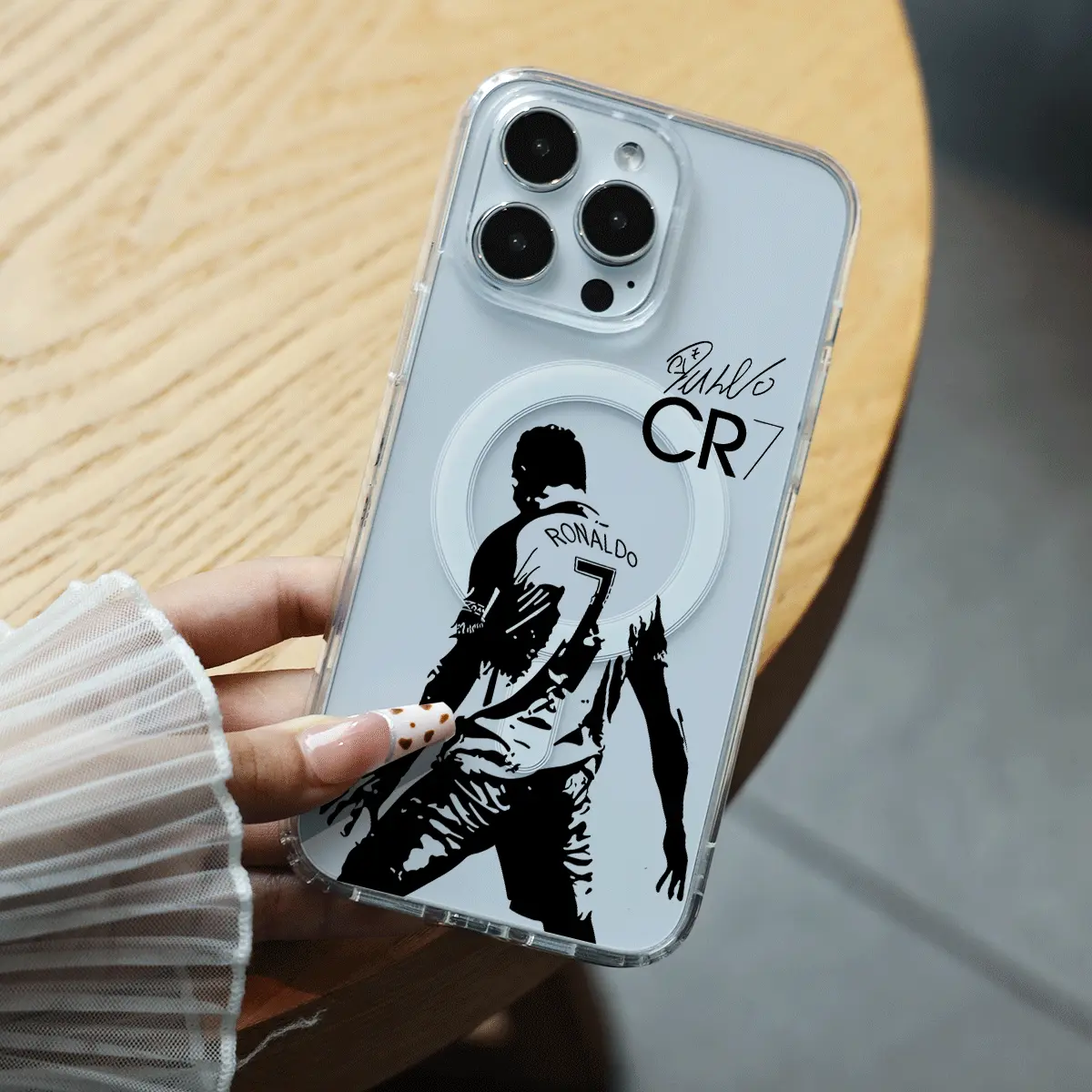 Cristiano Ronaldo (CR7) Silhouette with Signature Graphic Transparent  Magnetic Phone Case for iPhone 11/12/13/14/15/16/16E - Precise Fit,  Protective Edges, Anti-Fingerprints - TikTok Shop