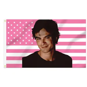 3x5 Ft Decorative Ian Somerhalder Flag Double Stitched with 2 Brass Grommets for Indoor Outdoor, Wall Hanging Tapestry College Dorm Room DecorationTapestry Decor