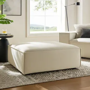 Restore Performance Fabric Upholstered Modular Ottoman in Ecru