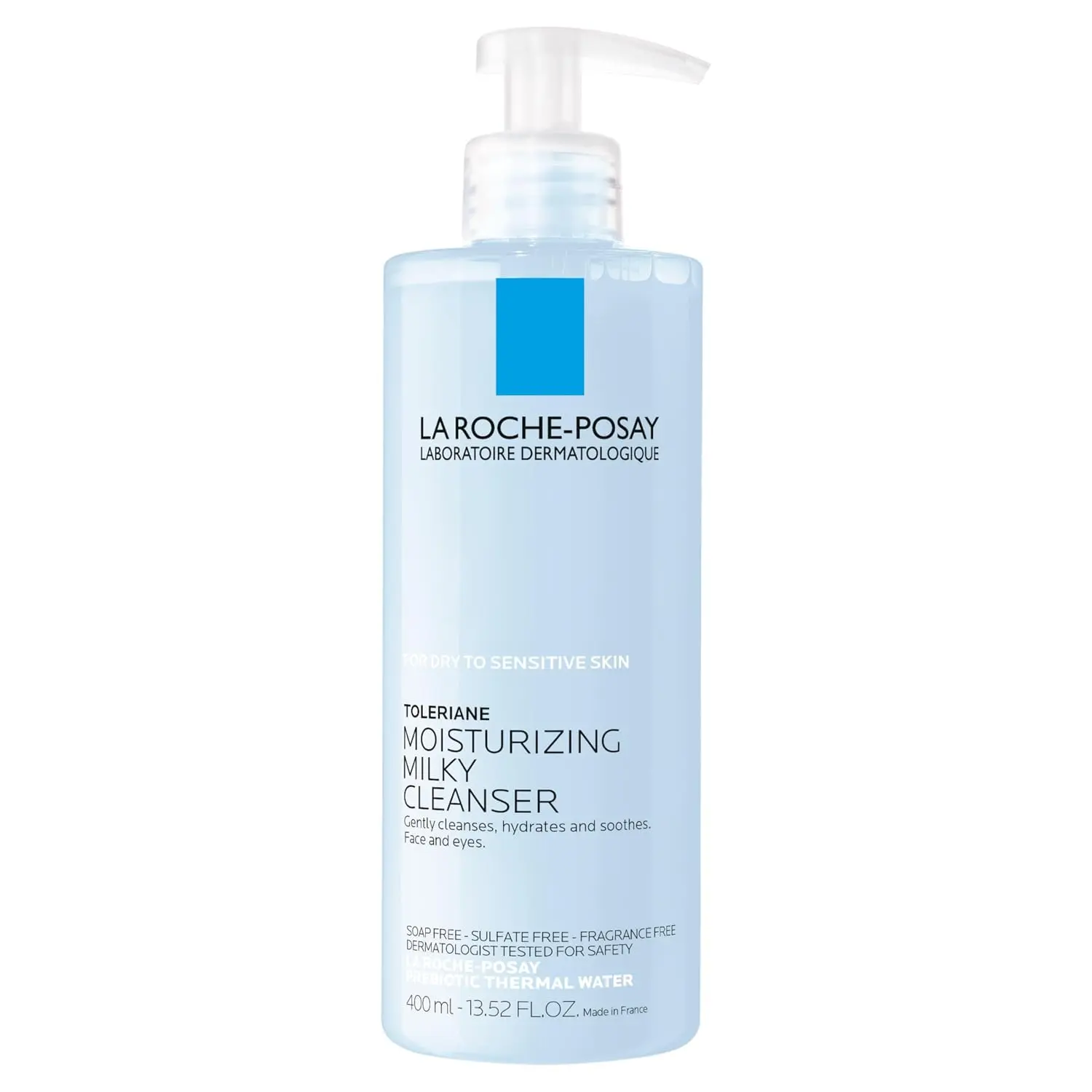 La Roche-Posay Toleriane Moisturizing Milky Cleanser with Glycerin, 13.5oz |   Gentle face wash with glycerin for dry, sensitive, allergy-prone skin. Hydrating face cleanser & makeup remover cleanser.