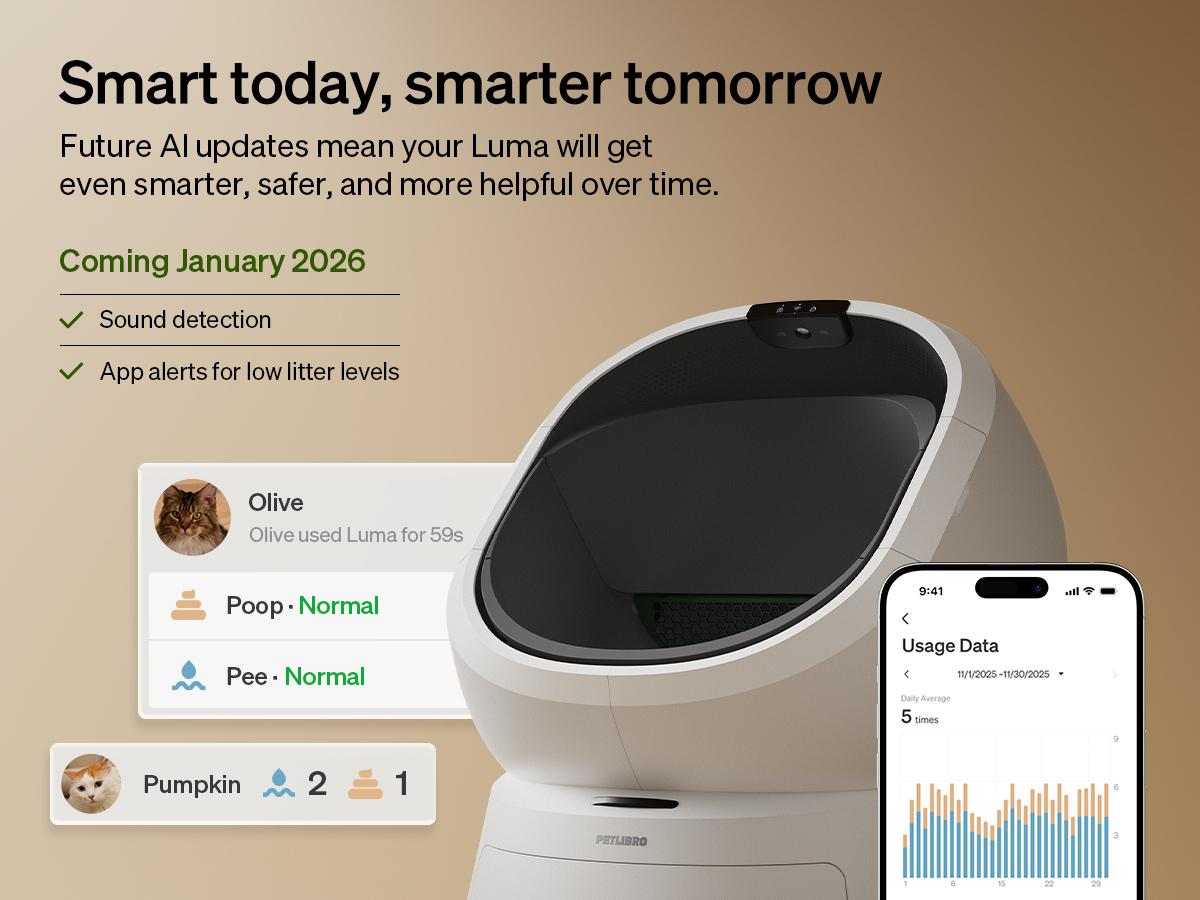 PETLIBRO Luma Automatic Cat Litter Box, AI Waste Analysis, Open-Top Litter Robot Self Cleaning Litter Box, in-App Usage Tracking Multi-Cat Recognition, Triple Safety Protection Odor Control LitterBox PETLIBRO Luma Automatic Cat Litter Box, AI Waste Analysis, Open-Top Litter Robot Self Cleaning Litter Box, in-App Usage Tracking Multi-Cat Recognition, Triple Safety Protection Odor Control LitterBox