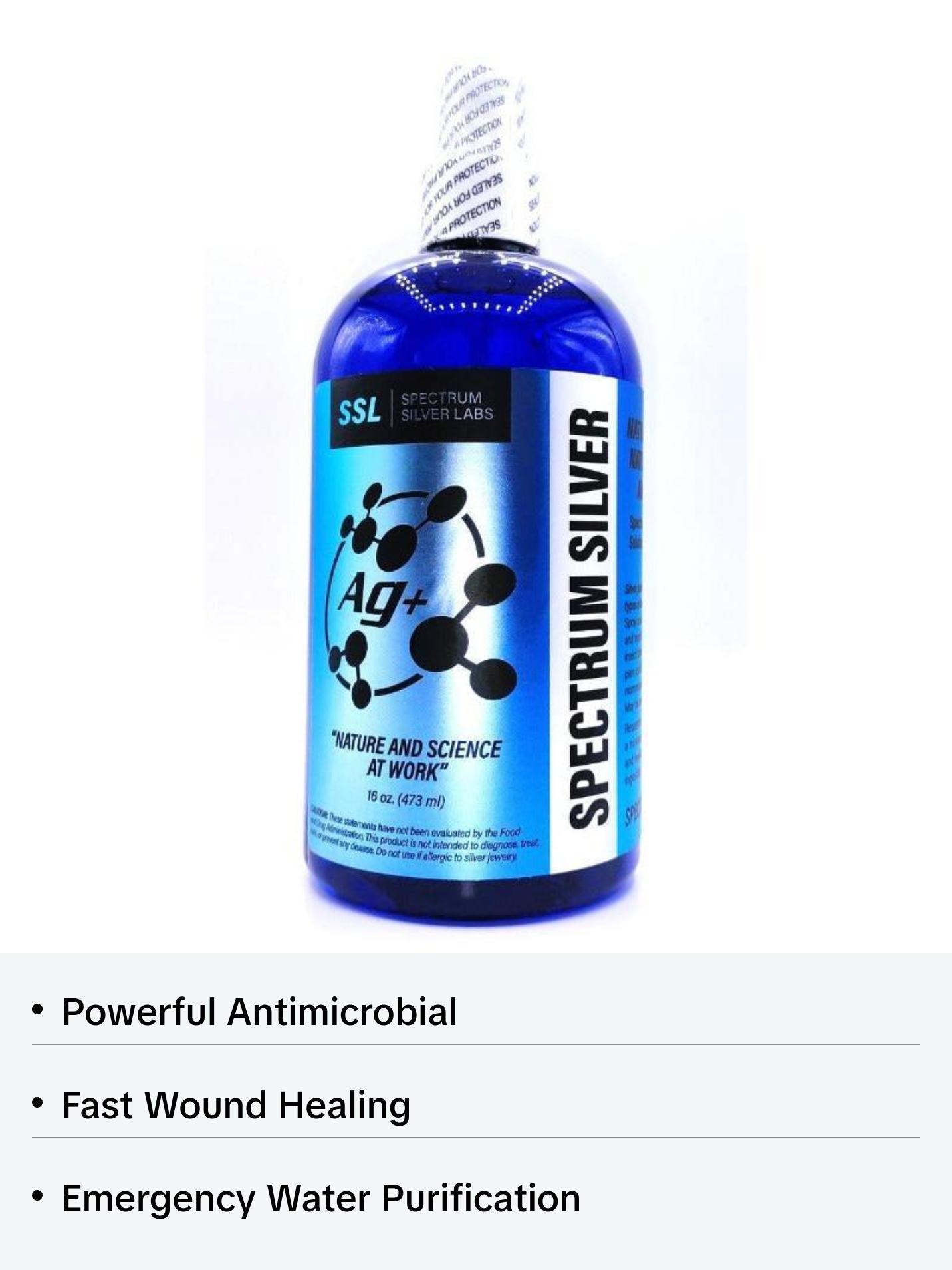 ..SPECTRUM SILVER AG+ Ionic Nano Silver 16 oz ..SPECTRUM SILVER AG+ Ionic Nano Silver 16 oz
