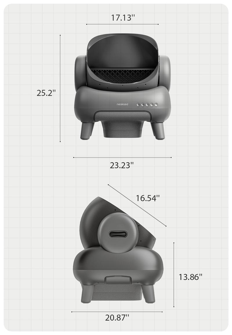 Neakasa M1 Open-top Self-cleaning Cat Litter Box with APP Control, Odor-Free Waste Disposal Includes Trash Bags, Great for cats up to 33 lbs
