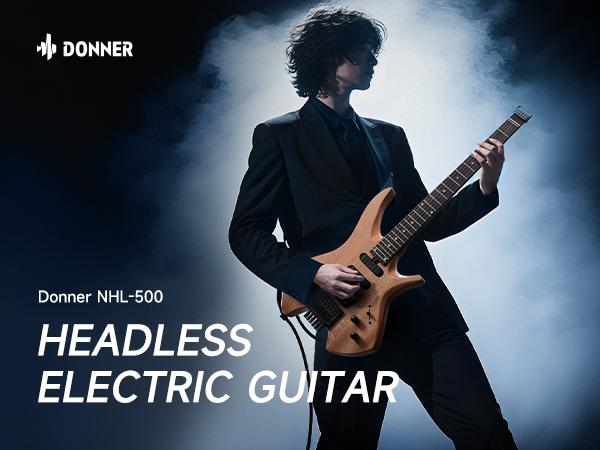Donner NHL-500 Headless Electric Guitar, 24 Frets & SSH Pickups