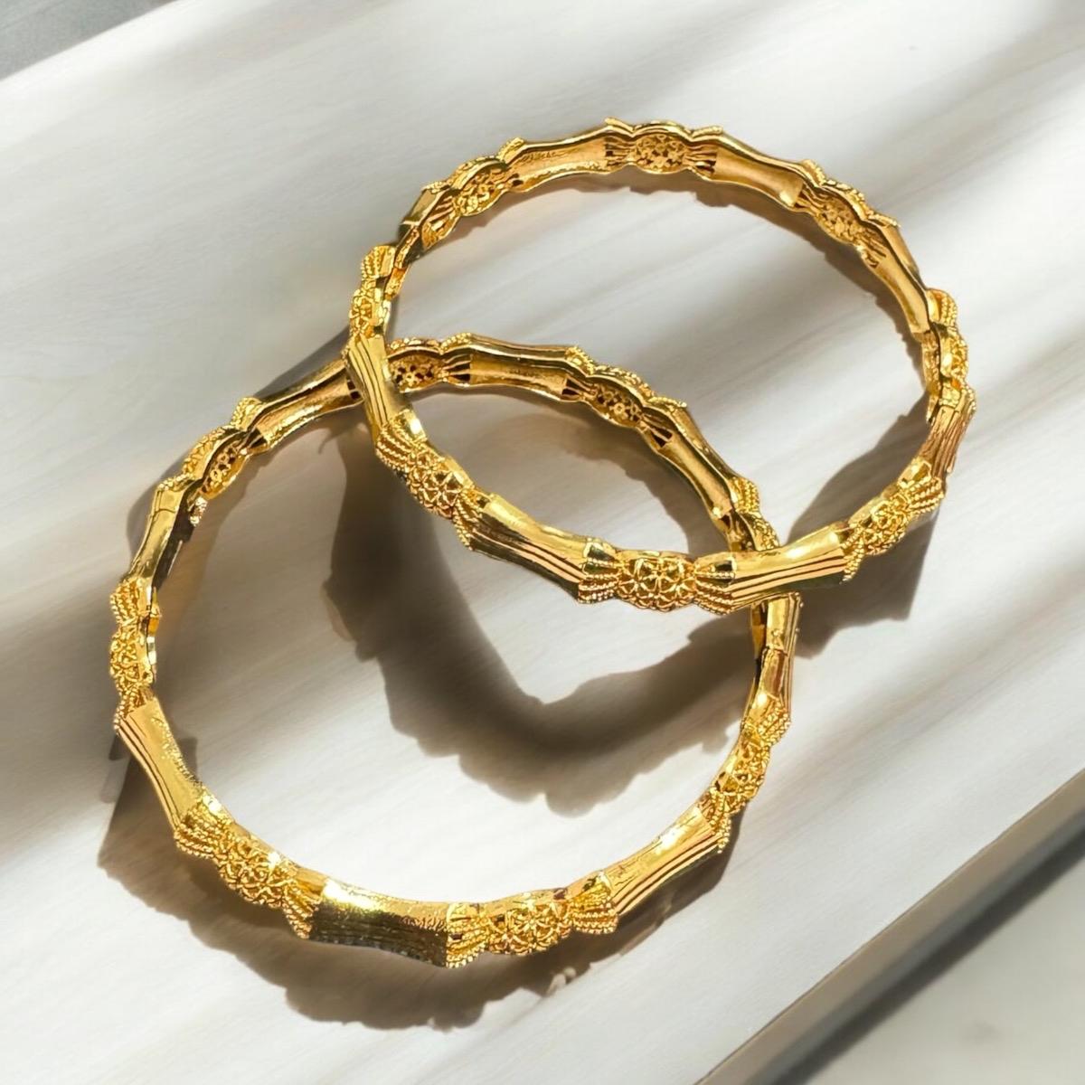 Women's 24k Gold Plated Bangles, Stunningly Elegant Jewelry