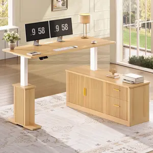 Sedeta 55-Inch L-Shaped Electric Standing Office Executive Desk, Height-Adjustable Fluted Corner Model with Storage Drawers, Power Outlets for Home Office Sedeta 55-Inch L-Shaped Electric Standing Office Executive Desk, Height-Adjustable Fluted Corner Model with Storage Drawers, Power Outlets for Home Office