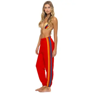 5 STRIPE SWEATPANTS - RED