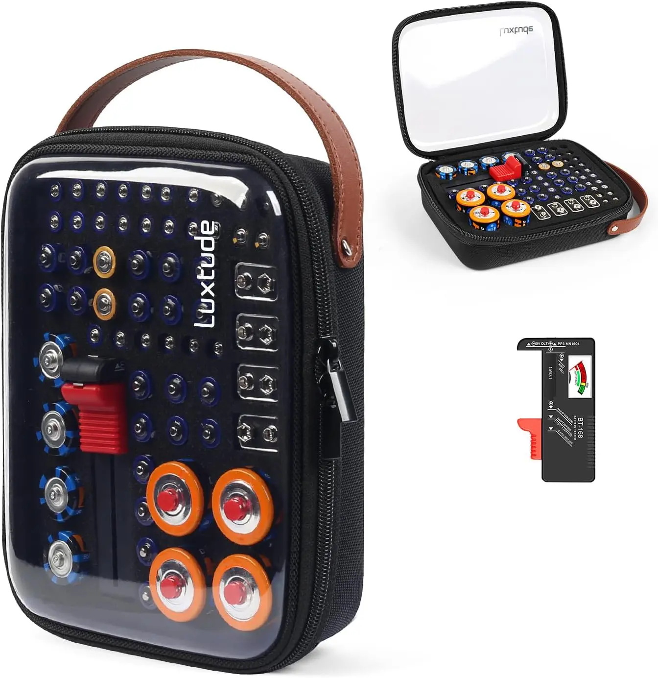 Battery Organizer Case with Tester, Clear Battery Organizer |   Hard Batteries Holder, Batteries Case Organizers, Drawer Daddy (Batteries No Included)