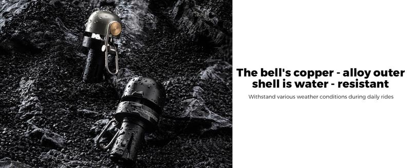 ROCKBROS Bike Bell Copper Alloy Bicycle Bell Road Bike Bells for Adults with 100dB Lound Sound and Fit for 0.87in/22.2 mm Bicycle End Plug