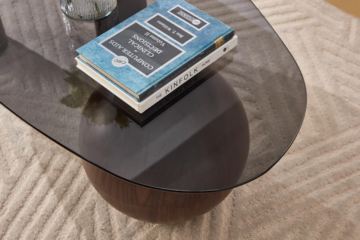 Dayalane Eden Modern Coffee Table For Living Room Irregular Geometric Shape Coffee Table MDF & Glass