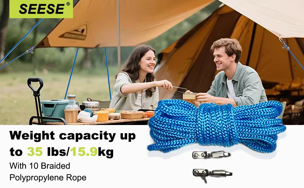 SEESE Retractable Buckle Rope-2026 New Rope Roller with Accessory Cord - Easy Secure Tie Down for Outdoor, Camping, and Boating Guy Lines ,Tools Gadgets,Truck Stuff ,Car Essentials