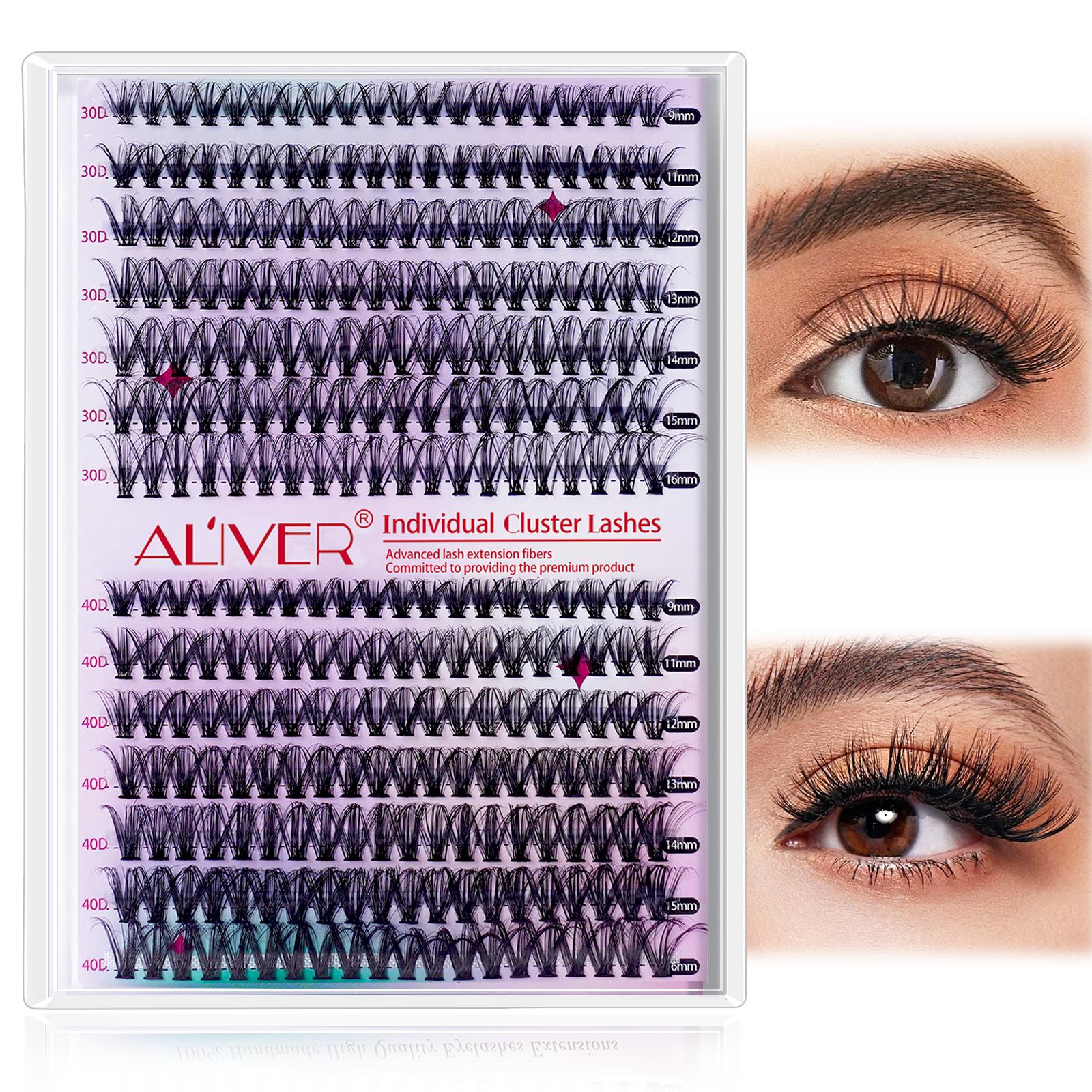 Aliver DIY Lash Extension Kit, Lash Clusters Eyelashes (280), Fluffy Fake Eyelashes for Authentic Eyelash Extension Look, Eyelashes Adhesive