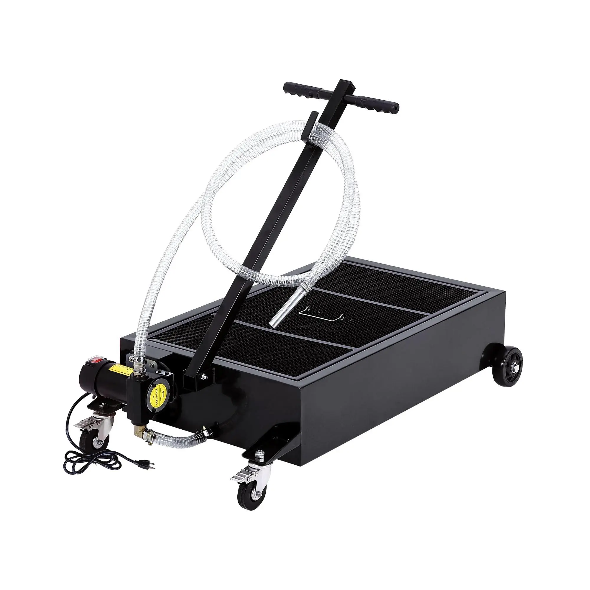 GARVEE 20GAL Carbon Steel Oil Drain Pan Reservoir with 180W Electric Pump, 110V Oil Change Cart, 8FT Hose, Adjustable Folding Handle for Car/SUV Fluid Drainage, Mobility, Efficiency, 20-Gallon Reservoir