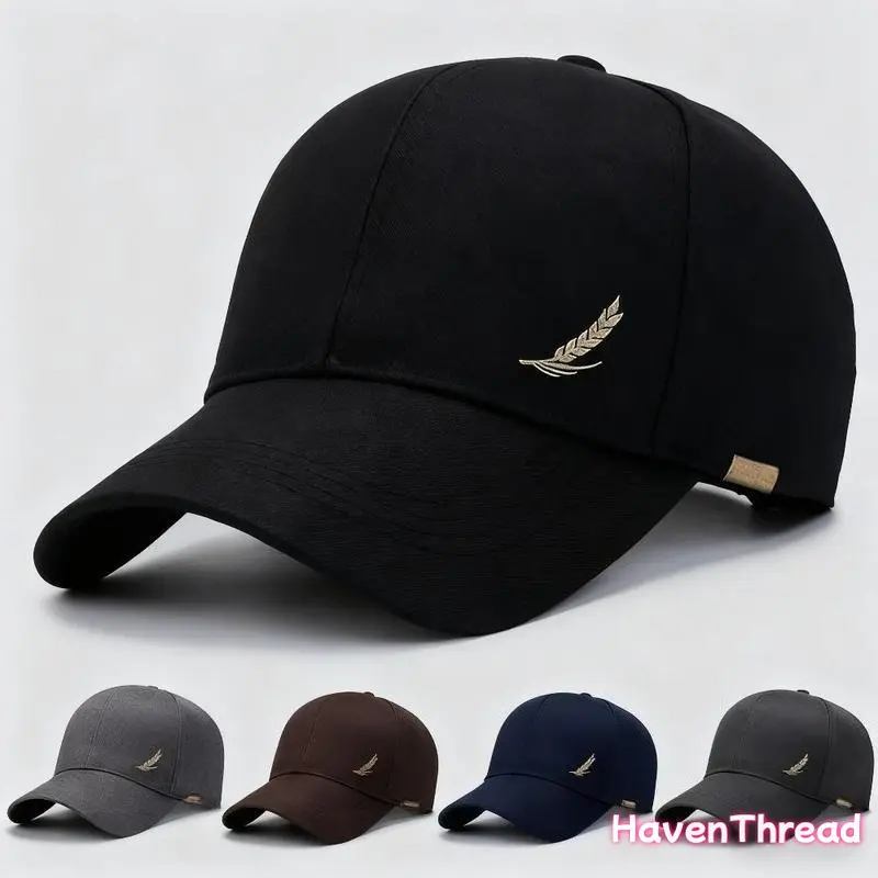 Plain Cotton Baseball Cap - Black Adjustable Cap, Unisex 1-Size Fit All Season Streetwear Hat for Men, Outdoor Sports Running, Casual Daily Use