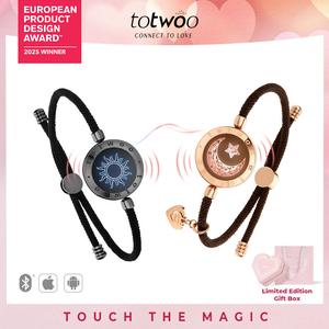Totwoo Smart Long Distance Touch Bracelets, Wearable Sun & Moon Design, Bluetooth Connection for Couples, Best Gift for Boyfriend, Girlfriend, Family & Friends, Smart Love Connection for Relationship & Friendship