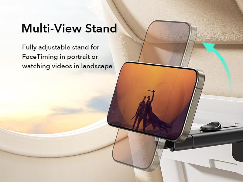 ESR MagSafe Phone Holder for iPhone 17/16/15/14/13/12 Portable Travel Stand with Metal Ring Airplane Travel Essentials Foldable & Portable 360° Rotation