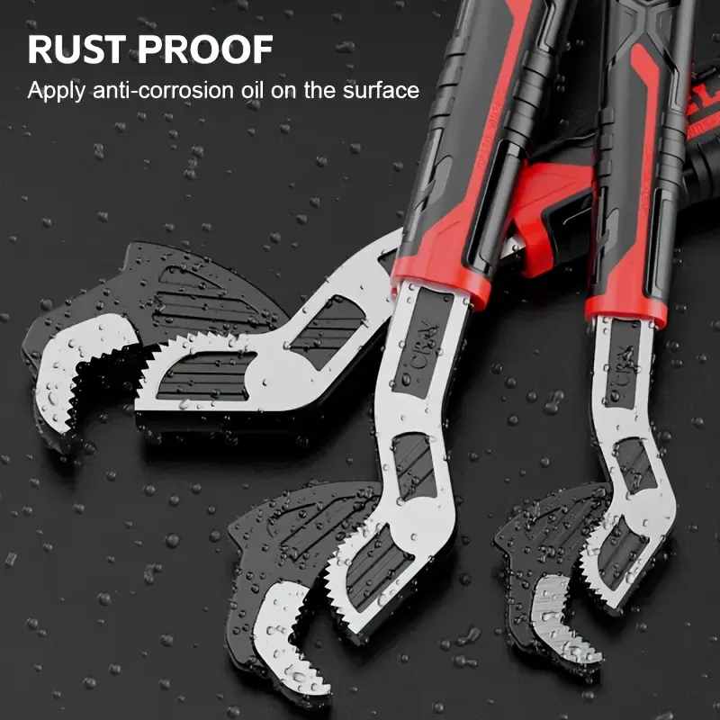 4pcs/2pcs Multifunctional Self-Locking Wrench Set, Adjustable Pipe Wrench Tool Kit, 6, 8, 10, 12-Inch Self-Locking Adjustable Wrenches with Non-Slip Handle, Chrome Vanadium Alloy Steelpcs