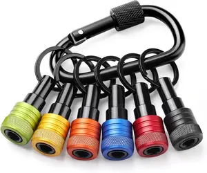 6Pcs 1/4 inch Hex Shank Bit Holders Keychain-Quick Release Bit Holder,Key Chain For Impact Drill Bit Extension Nut Screwdriver screwdriver bit holder