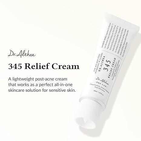 345 Relief Cream | Daily Face Moisturizer for Soothing Recovery and Blemish Care with PDRN & Niacinamide | Korean Vegan Skin Care for All Skin Types, 0.50 Fl Oz (Ver.2 - Pack of 1) Visit the Dr.Althea Store