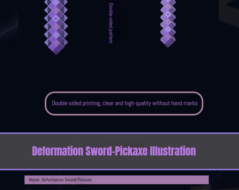 2 in 1 Sword & Pickaxe Transforming Toy with Game-Inspired Light & Sound Effects for Kids Colorful Telescopic Lightsaber