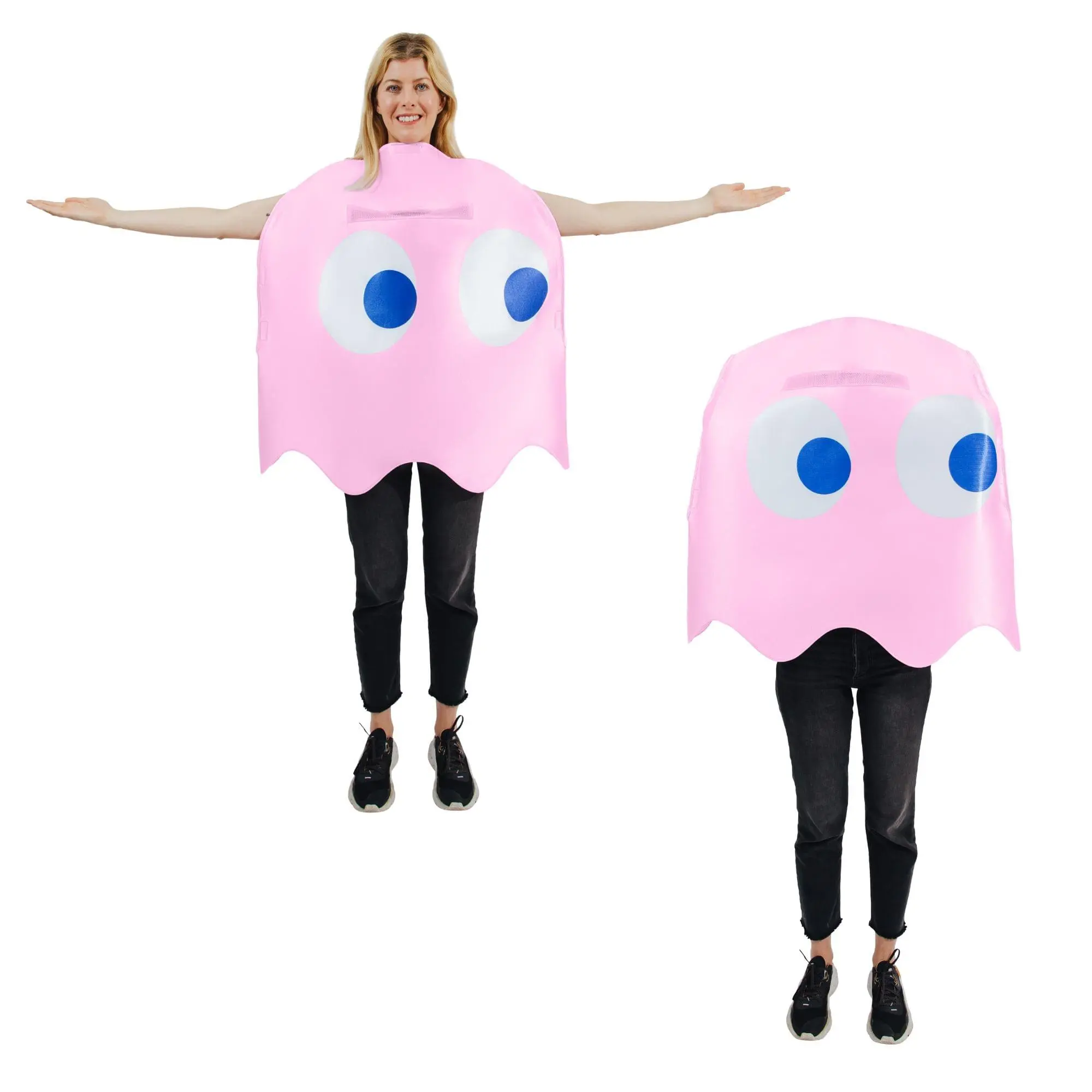 PAC-MAN Ghost PINKY Adult Cartoon Costume Set, Men's Special Occasion Clothes with Accessories, One Size Fits Most Cosplay Gear for Party