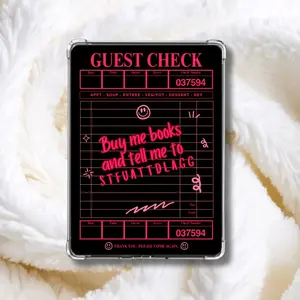 STFUATTDLAGG Guest Check Kindle Insert | Red & Black or Pink & Black Spicy Bookish Decor | Viral BookTok Kindle Accessory | Gift for Smut Readers