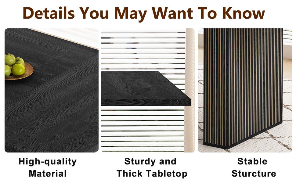 Giratree 78 Inch Dining Table for 6 8 10, Modern Farmhouse Rectangular Kitchen Table, Dining Room Long Tables with Wood Strip Base for Kitchen Living Room