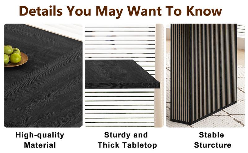 Giratree 78 Inch Dining Table for 6 8 10, Modern Farmhouse Rectangular Kitchen Table, Dining Room Long Tables with Wood Strip Base for Kitchen Living Room