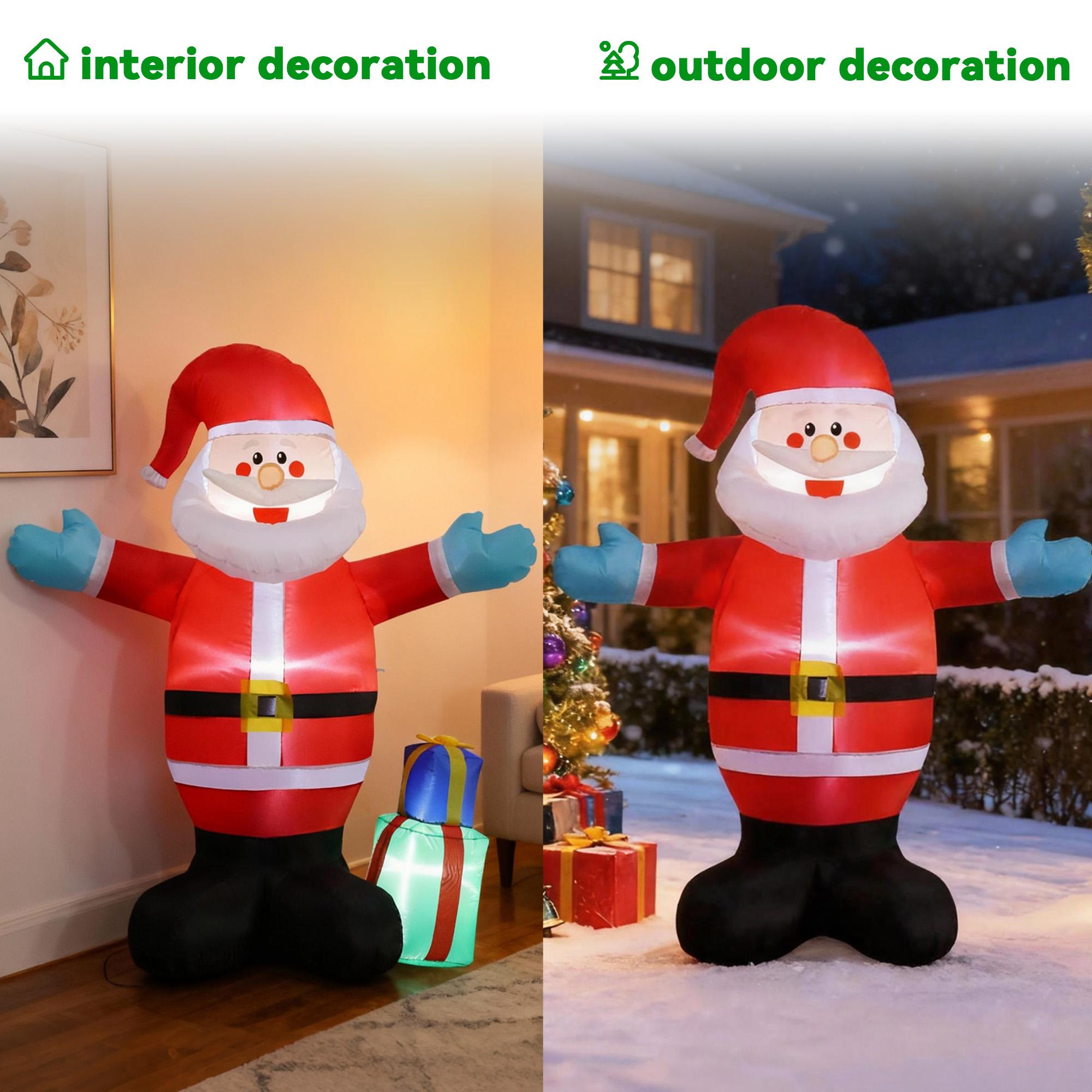 Crazy Little Mustang 6-foot inflatable Santa Claus decoration, snowman decoration with two penguins, two gift boxes, colorful rotating lights, and outdoor Christmas LED lantern banner. Crazy Little Mustang 6-foot inflatable Santa Claus decoration, snowman decoration with two penguins, two gift boxes, colorful rotating lights, and outdoor Christmas LED lantern banner.