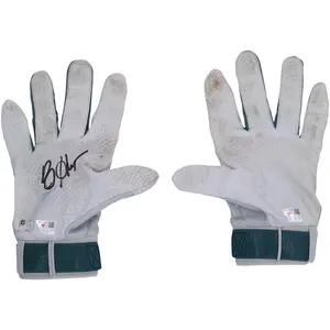 Bryce Harper Philadelphia Phillies Autographed Game-Used Gray and Green Under Armour Batting Gloves from the 2025 MLB Season - HH98516206-07 - Fanatics Authentic Certified