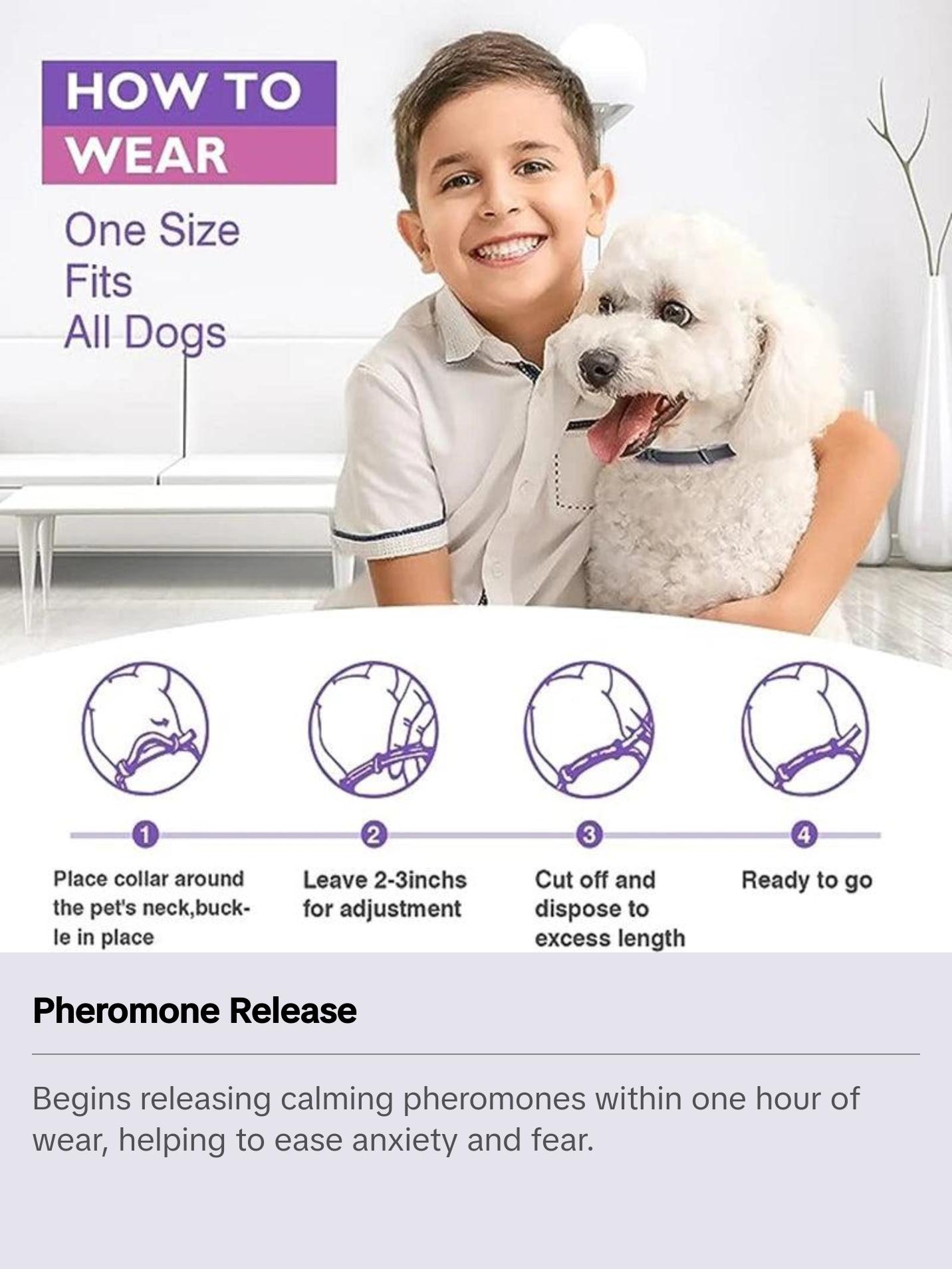 Calming Pheromone Collar for Dogs - Adjustable Comfort for Anxiety Relief