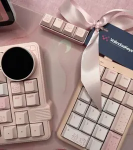 Pink Puppy Theme on Pink Base Keyboard and Numpad Full Set