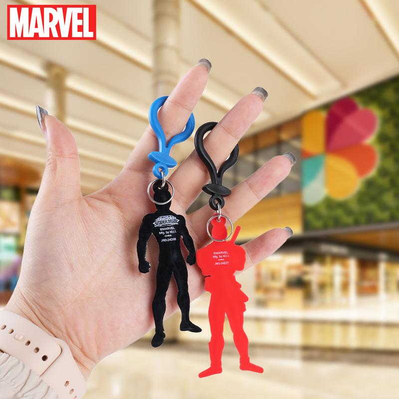 1PC Marvel Iron Man Deadpool Spider-Man Keychain Officially Licensed Novelty Collectible Super Hero Anime Peripheral Backpack Decoration Car key Pendant Desk Ornament Durable PVC Soft Rubber Gift