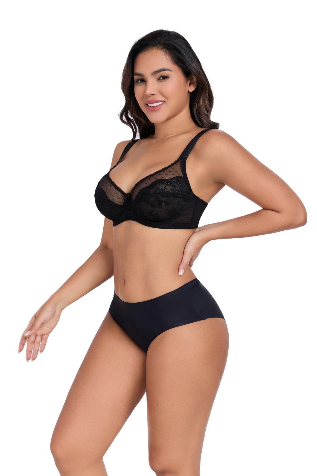 【new style】Exquisite floral lace plus size wire bra full coverage bra unpadded ultra-thin and comfortable,Unlined breathable lace lightweight bra, large size bra without padding, ultra-thin and comfortable, support sagging breasts, with wire，