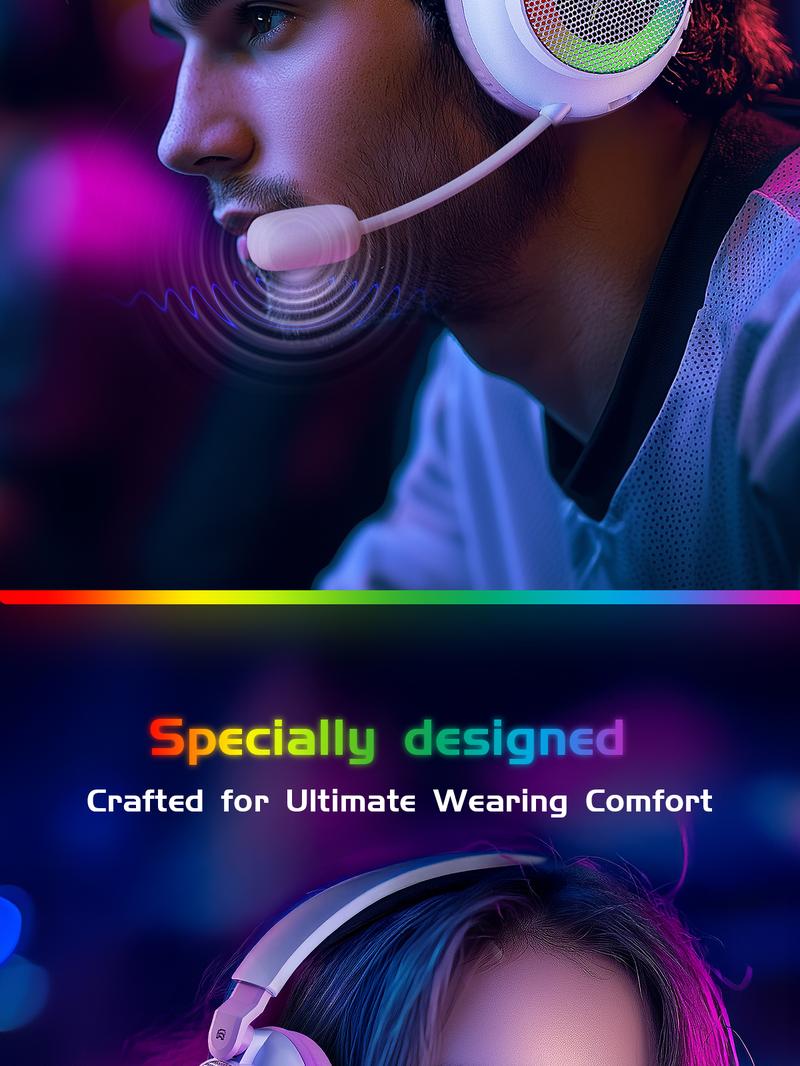 [New Upgrade] TAGRY TRONICX K3 Gaming Headset Version 5.3, 7.1 Surround Sound, 50mm Drivers, Low Latency ENC Microphone for PC PS4 PS5 for PC Laptop Headphone Audio for Gaming & Music