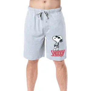 Peanuts Mens' Snoopy Rocker Cool Punk Character Sleep Pajama Shorts