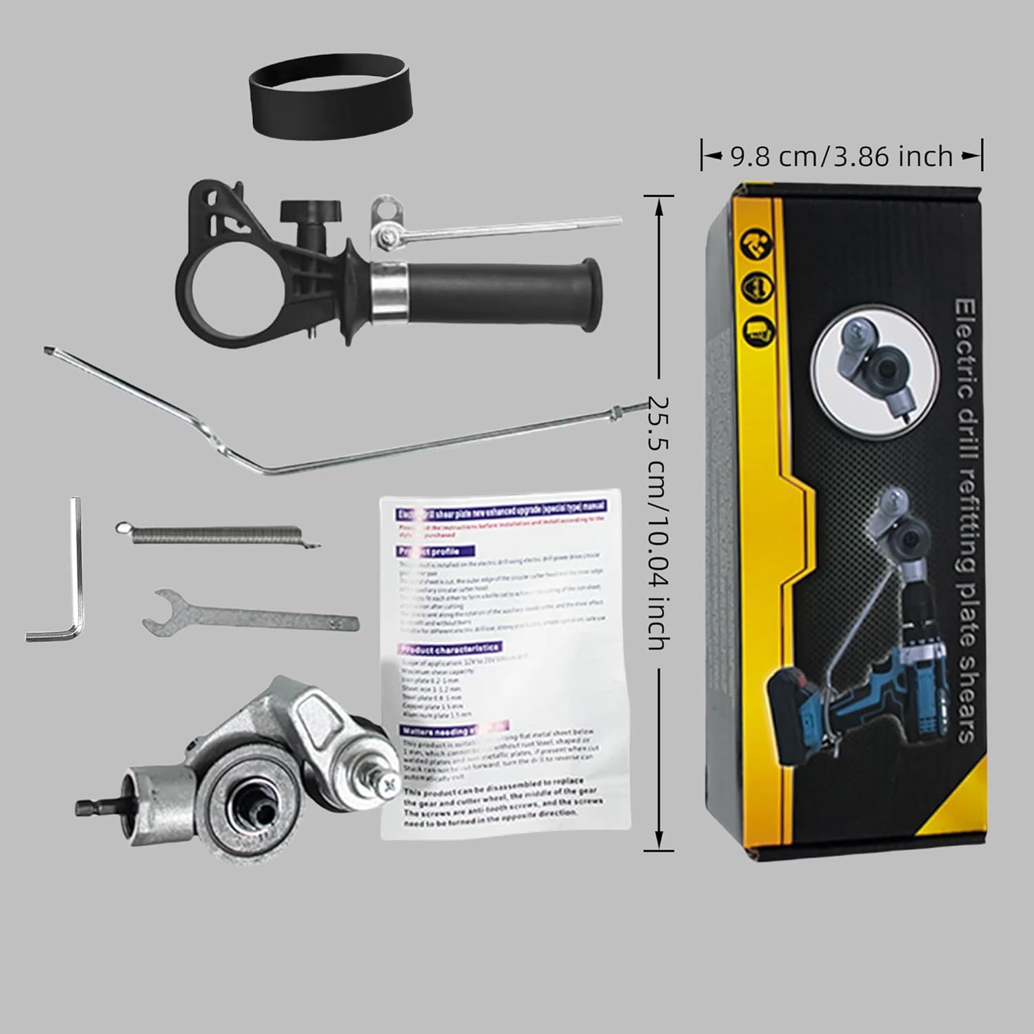 VAYWET Upgraded Sheet Metal Cutter Drill Attachment, For 12V Machine Electric Adapter (exclude) Shears Nibbler Drill Cutter Tools Portable Shearing Drill Bit Metal DIY Precision Fast for Cutting Thin Iron Thin White Sheet Steel Tile Aluminum Copper plate