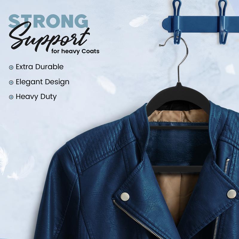 Utopia Home Velvet Hangers 50 & 100 Pack - Premium Non-Slip Clothes Hangers - Black, 360° Rotating Hook, Heavy Duty for Coats, Jackets & Dresses Hanging Sturdy