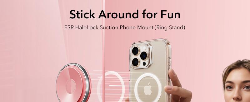 ESR MagSafe Suction Mount - Silicone Phone Grip for iPhone 17/16/15/14/13/12, Android, S25, TikTok, Video & Selfies, Hands-Free Mirror Phone Holder