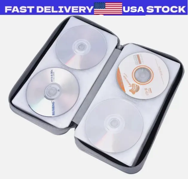 96 Disc CD Case Holder DVD Storage Wallet Bag Portable VCD Organizer Bag Black