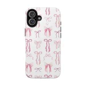 Compatible with iPhone 17 promax Soft Pink Coquette Phone Case, Bow Phone Case, Soft Girl Aesthetic Premium Film 2 in 1 Phone Case - Durable, Shock Absorbing and Stylish Protection - Compatible with iPhone 16, 15, 14, 13, 12, 11, Plus, Pro, Pro Max