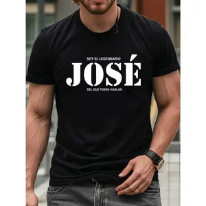Men’s Jose Legendary Spanish Quote T-Shirt, Bold Graphic Crew Neck Short Sleeve, Casual Summer Daily Streetwear