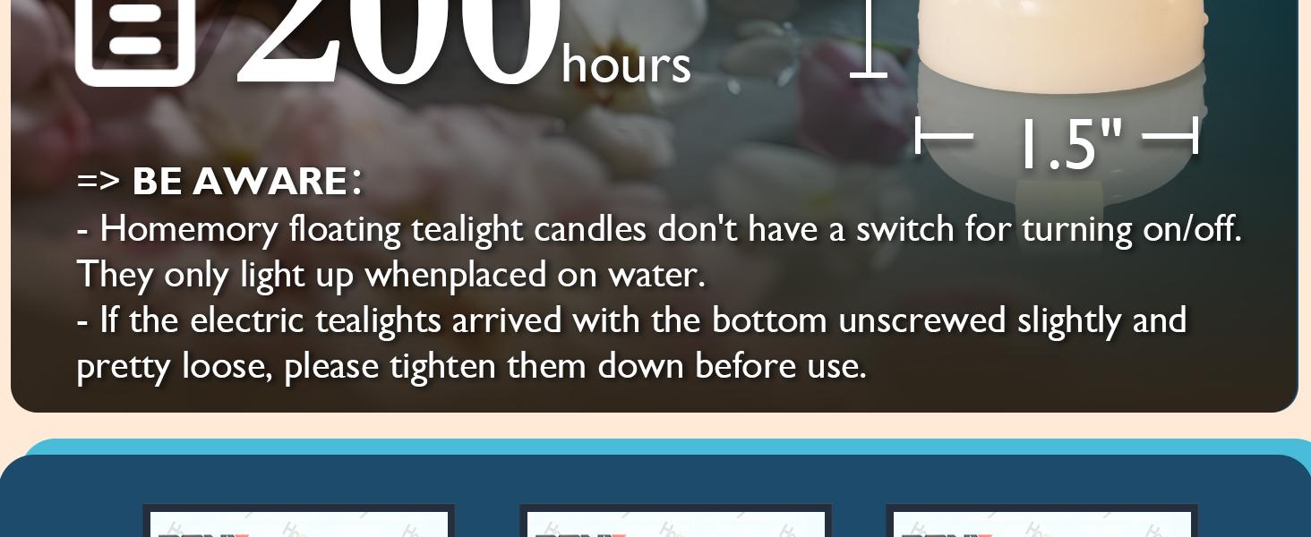 200 Hours 24 Pack Flameless Floating Candles, Warm White Led Flickering Tealight Candles in Bulk, Decor for Wedding, Party, Centerpiece, Pool, Christmas 200 Hours 24 Pack Flameless Floating Candles, Warm White Led Flickering Tealight Candles in Bulk, Decor for Wedding, Party, Centerpiece, Pool, Christmas