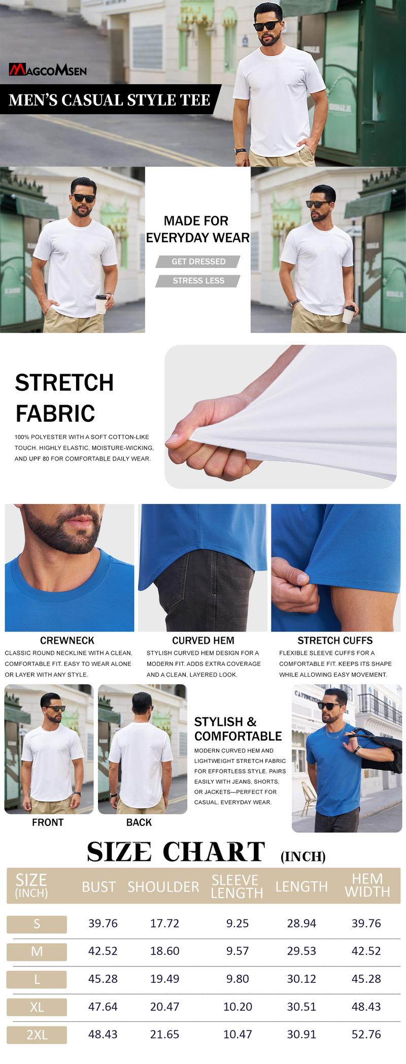 MAGCOMSEN Mens 3 Pack Casual T-Shirts Hipster Hip Hop Longline Crewneck Tees Short Sleeve Summer Top Curved Hem Drop Cut Daily Wear MAGCOMSEN Mens 3 Pack Casual T-Shirts Hipster Hip Hop Longline Crewneck Tees Short Sleeve Summer Top Curved Hem Drop Cut Daily Wear