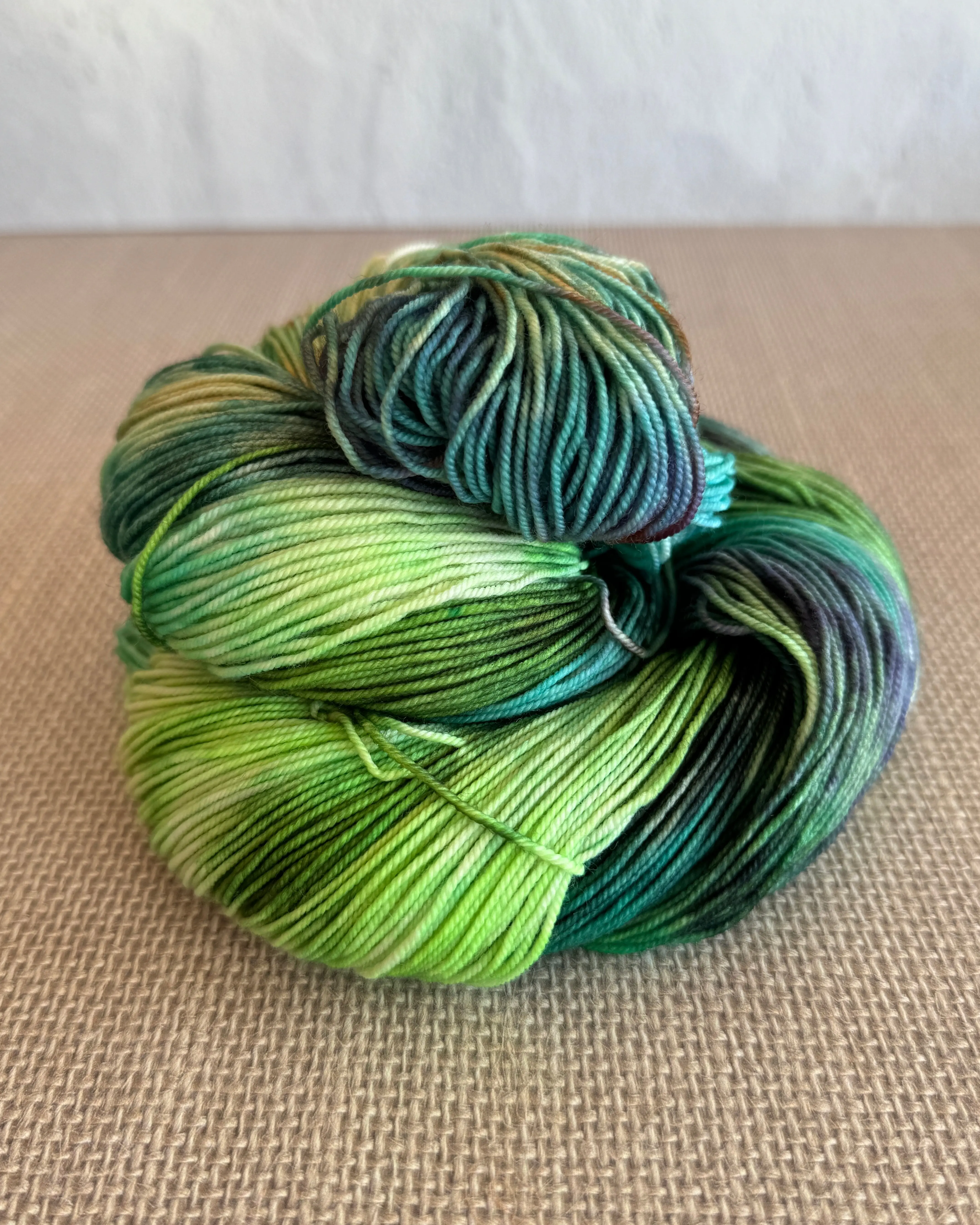 Wildflower Sock – Verdant Veil | Hand Dyed Sock Yarn for Knitting & Crochet by Wool Honey