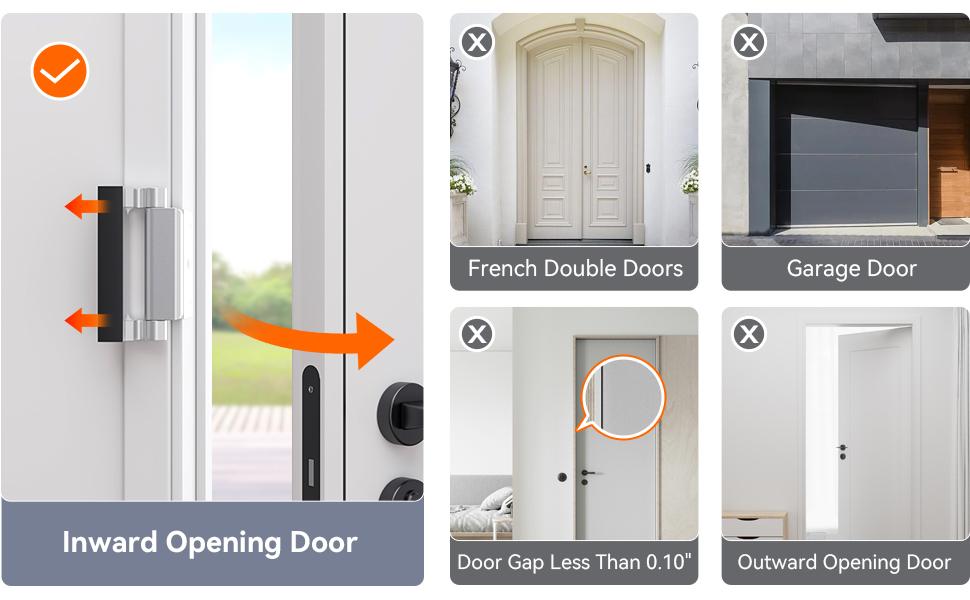 2 Pack Home Security Door Lock Withstand 800 Ibs for Inward Swinging Door, 2 Door Reinforcement Lock With 4 Screws to Prevent Unauthorized Entry